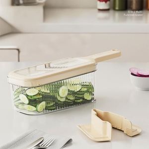 Multi-Purpose Manual Kitchen Slicer-No-Blade Safe 6-Piece <b>Vegetable</b> <b>Cutter</b> for Shredding Grating & Julienne Slicing - Product Image 3