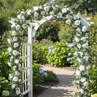 Guirlande de 1,80 m, 2 pièces, 6 roses pour centre de table de mariage, chemin de table, fleurs artificielles, guirlande de verdure en eucalyptus