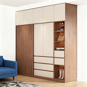 Armoire réglable en bois massif pour chambre à coucher/chambre d'enfant/salon - <span class=keywords><strong>Design</strong></span> moderne, gain de place, rangement facile, assemblage prêt à l'emploi - Product Image 6