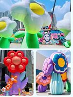 Modèle de fleur gonflable géante d'affichage de promotion extérieure de logo personnalisé pour la publicité grand impact avec une grande visibilité