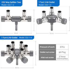 Venta al por mayor equipo de <span class=keywords><strong>CO2</strong></span> <span class=keywords><strong>CO2</strong></span> 1 vuelta 6 salida de aire válvula divisora de 6 vías para regulador de suministro de <span class=keywords><strong>CO2</strong></span> acuario tanque de paisaje plantado - Product Image 6