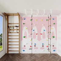 Mur d'escalade intérieur sûr pour enfants avec toboggan et anneaux pour salle de jeux à la maison pour tout-petits