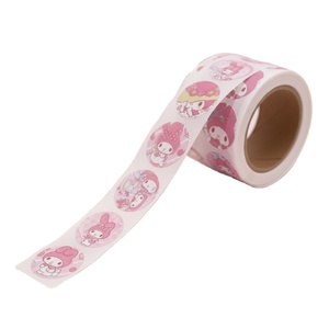 Pink My Melody cartoon sticker roll in Instagram style, perfect for decorating journals and diaries. Cute, high-quality round se - Product Image 1