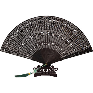 Abanico Plegable Estilo Suzhou, Tallado en Madera de Sándalo, Regalo Cultural - Product Image 3