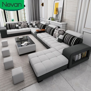 <span class=keywords><strong>Muebles</strong></span> <span class=keywords><strong>de</strong></span> sala <span class=keywords><strong>de</strong></span> estar multifuncionales, esquina Seccional <span class=keywords><strong>de</strong></span> 7 asientos, tela <span class=keywords><strong>de</strong></span> lino <span class=keywords><strong>de</strong></span> látex gris, conjunto <span class=keywords><strong>de</strong></span> sofá moderno, guangzhou para el hogar - Product Image 1