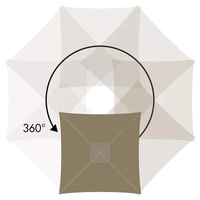 Parasol de terrasse moderne pliable 3x4 m en aluminium étanche avec éclairage LED, en polyester, base en plastique, pour extérieur et parc - Grande Vente
