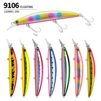 Leurre flottant artificiel type Minnow, appât rigide bionique 19g/110mm pour eau douce (bar, poisson-chat et poisson blanc) – Pas de capture vide – 9106