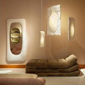 Divano in Velluto a Coste con Cuscini Oversize, Trapuntatura <span class=keywords><strong>Orizzontale</strong></span> a Canali, Profilo Basso, Stile Moderno Minimalista Wabi-Sabi per <span class=keywords><strong>Soggiorno</strong></span> - Product Image 2