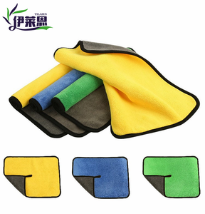 Serviette de voiture en microfibre à séchage rapide double face en polaire corail, absorbante et épaisse pour le lavage de voiture, le nettoyage ménager, la station-service - Product Image 1