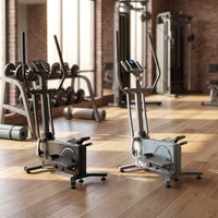 Elliptique magnétique pliable manuel à faible bruit pour salle de sport commerciale, machine d'exercice à 8 niveaux de résistance, volant d'inertie de 6 kg, 135 kg