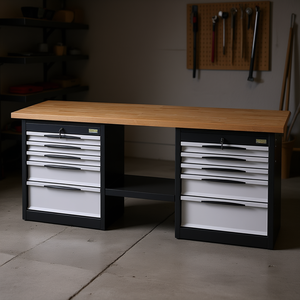 <b>Workbench</b> With Drawers And Wood Top For <b>Garage</b> Storage - Product Image 3