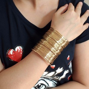 Conjunto <span class=keywords><strong>de</strong></span> Joyería India <span class=keywords><strong>de</strong></span> Moda: Collares <span class=keywords><strong>de</strong></span> Alambre Metálico, Gargantillas y Brazaletes para Mujer, Regalo para Vestido, Accesorios Nupciales - Product Image 3