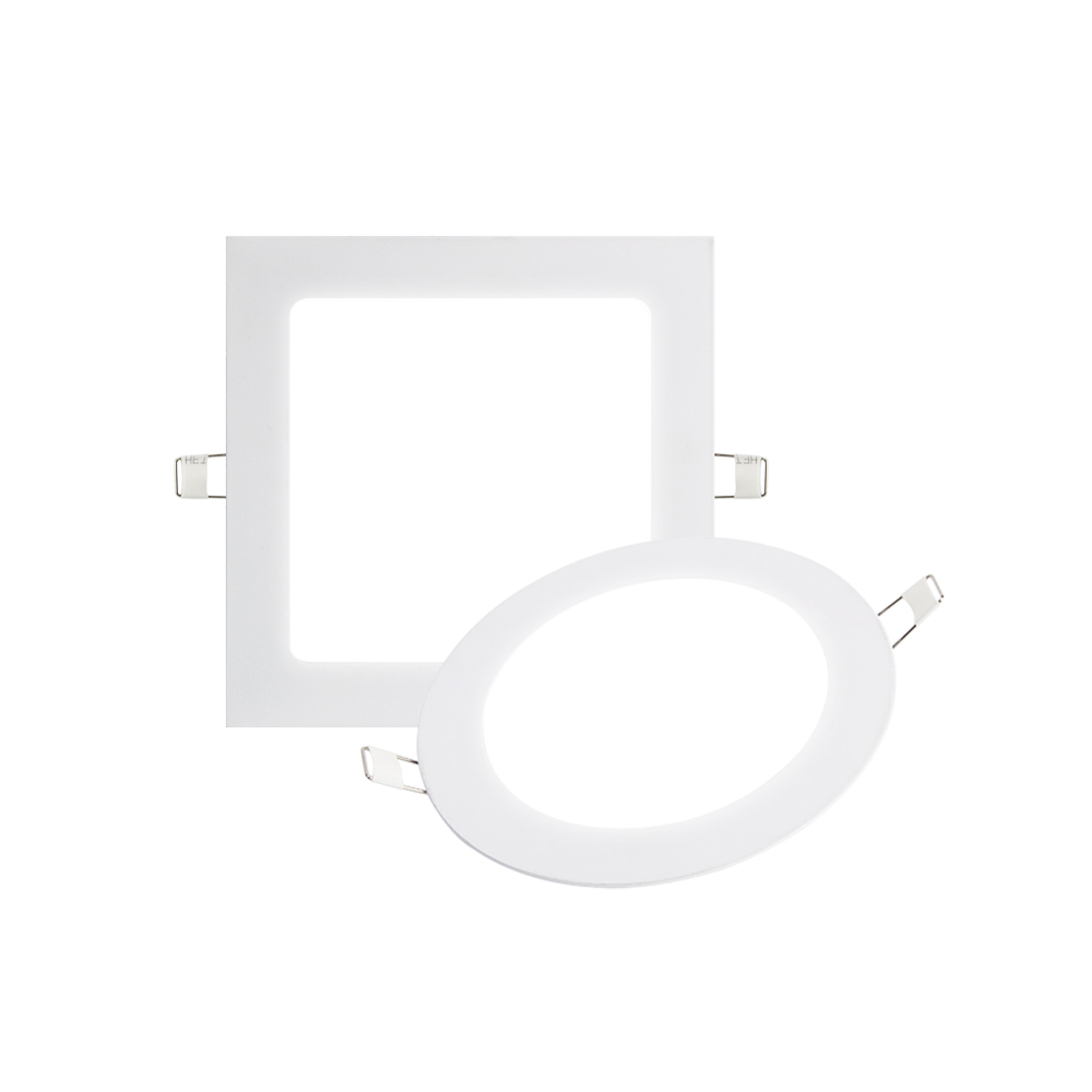 Ultra-Slim LED Recessed Panel Light | High-Efficiency Round/Square Ceiling Downlight | Flicker-Free Easy-Install Office Lamp
