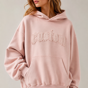 <span class=keywords><strong>Felpa</strong></span> con <span class=keywords><strong>Cappuccio</strong></span> da <span class=keywords><strong>Donna</strong></span> Personalizzata, Stile Vintage Street, con Spalle Scivolate, Bordo Grezzo Gotico e Logo Ricamato - Product Image 1