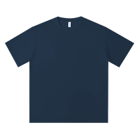 T-shirt décontracté unisexe à manches courtes et col rond, coupe ample, en coton peigné 230 g, personnalisable avec logo, idéal pour l'été