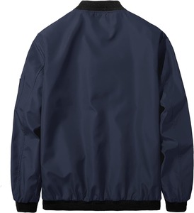 Veste universitaire à fermeture à glissière à col montant personnalisée de haute qualité pour hommes nouveau design solide tissé collé pour le printemps - Product Image 2