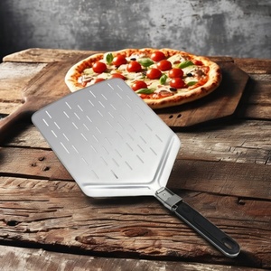 Pala para Pizza Plegable Extra Grande de Acero Inoxidable Perforado con Mango, Herramienta para Hornear Pizza, en Oferta - Product Image 5