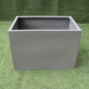 Maceta Rectangular Gris Clásica con Textura Punteada, Macetero de Jardín para Exteriores, Estilo Minimalista, Duradero, Ligero, de Fibra de Vidrio - Product Image 1