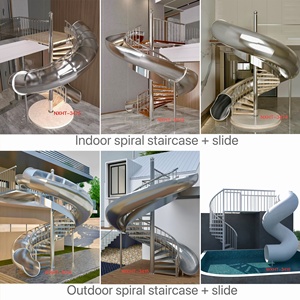 Exterior Spiral Staircase with <strong>Slide</strong> 304 Stainless Steel Kids Stair <strong>Slide</strong> Outdoor Metal Stairs and <strong>Slide</strong> <strong>Swimming</strong> <strong>Pool</strong> Stairs - Product Image 4