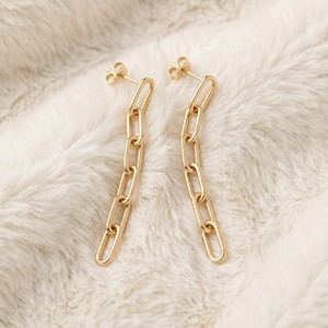 ต่างหูแบบหนีบห่วงโซ่เคลือบทอง 14K ดีไซน์เรียบหรูสำหรับผู้หญิง แฟชั่นมินิมอล ขายส่ง - Product Image 3
