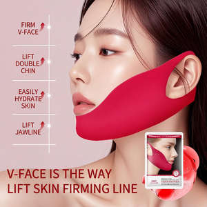 Rote Honig V-Line Lifting Maske Hydrogel Kollagen Doppelkinn-Reduzierer mit Ohrschlaufen Gesichtsstraffende Bandage Anti-Aging Festigende Maske - Product Image 5