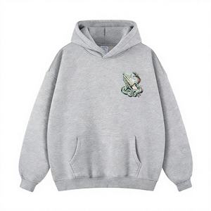 Sudadera con Capucha Estética Personalizada para Hombre, Diseño de Manos en Oración y Serpientes, Felpa Gruesa, Informal - Product Image 2