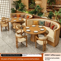 Conjunto de Sofás Modernos para Cafetería, Semicirculares, Personalizados, Mesas y Sillas para Tiendas de Té con Leche, Muebles de Comedor Comerciales para Restaurantes
