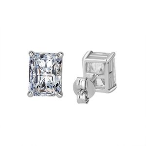 Boucles d'oreilles en argent S925 de l'usine de bijoux MuShan, coupe radine, pour femmes, simples et élégantes, forme irrégulière, boucles d'oreilles en moissanite - Product Image 2