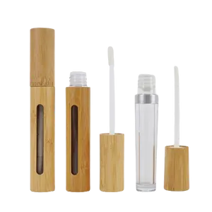 Leere nachfüllbare Bambus-Lippen balsam röhrchen 6g biologisch abbaubare Lippenbalsam-Behälter mit individuellem Druck