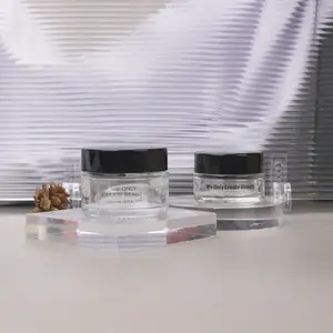 High Quality Wholesale Cream Jar 30g Glass With Unique Shaped Glass Jars For Custom Private Label Glass Jar Skin Care