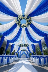 Mái che nắng ngoài trời đặt làm riêng kiểu dáng thanh lịch với rèm voan bay bổng, thích hợp cho ăn uống ngoài trời, đám cưới đường phố, không gian rộng lớn, nhiều màu sắc - Product Image 6