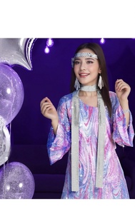 <span class=keywords><strong>Disfraz</strong></span> <span class=keywords><strong>de</strong></span> Halloween, Vestido Hippie Retro con Lentejuelas Brillantes, Estilo Disco <span class=keywords><strong>de</strong></span> los 70-80, Vintage, para Fiesta <span class=keywords><strong>de</strong></span> Rap, Atuendo para Fiesta <span class=keywords><strong>de</strong></span> Halloween - Product Image 5