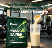 Poudre de gain de masse haute teneur en calories 50g Protéines OEM Marque privée Certifié GMP Supplément nutritionnel sportif en vrac