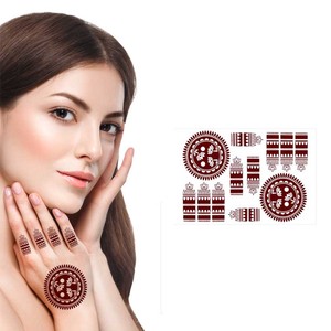 สติกเกอร์สักลายชั่วคราวกันน้ำ สีขาว ดำ น้ำตาล ลายเฮนน่า ลายลูกไม้ สำหรับตกแต่งร่างกาย แบบลอกลายลงบนกระดาษ สำหรับงานปาร์ตี้และงานเทศกาล - Product Image 1