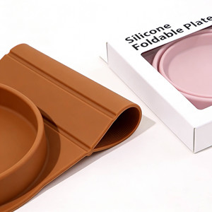 Nouveau produit 2026 : Assiette bébé pliable en silicone sans BPA, réutilisable, portable, compatible micro-ondes, design livre - Product Image 3