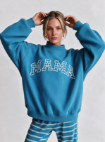 Sweat-shirt oversize pour femme à col montant en viscose avec imprimé 3D en relief, pull en molleton de coton, haut décontracté