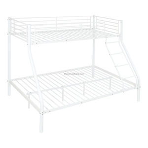 Heavy Duty Bunk Bed Twin Over Twin Metal Bunk Bed Metal Structure Bedframe with Safety Guardrails and 2 Ladders <strong>Bunkbeds</strong> - Product Image 3