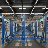 Chariot de transport de rouleaux de tapis Design antidérapant Support mobile robuste pour le transfert de matériaux d'usine Étagère de transport de rouleaux de tapis
