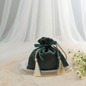 Bolsa <span class=keywords><strong>de</strong></span> Dulces <span class=keywords><strong>de</strong></span> Satén Hecha a Mano con Borla, Bolsa <span class=keywords><strong>de</strong></span> Regalo <span class=keywords><strong>de</strong></span> Boda Portátil, Decoraciones Personalizadas al por Mayor - Product Image 5