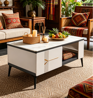 Meubles de maison, nouveau design, meuble TV en MDF et table basse avec rangement, vente en gros, excellent meuble TV moderne de luxe sur mesure