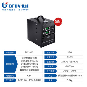 สถานีรีพีทเตอร์ BFDX BF-2000 เครื่องขยายสัญญาณวิทยุสื่อสารสำหรับสถานีฐาน ระยะการสื่อสาร 5-30 กม. - Product Image 5