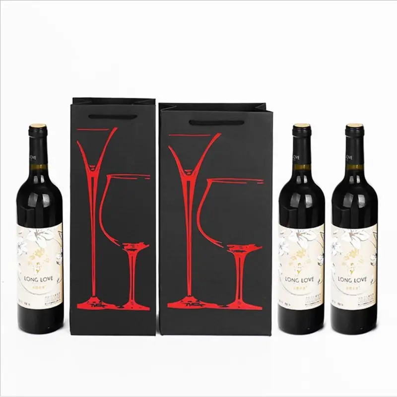High quality hot - selling custom black gift - wrapped wine gift box