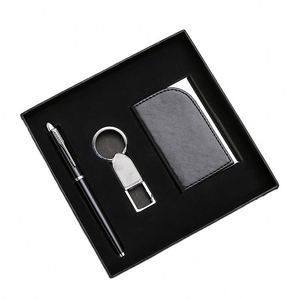 Porte-cartes de visite personnalisé de haute qualité, prêt à être expédié, avec porte-clés et stylo, pour la vente en gros, articles de cadeaux d'entreprise de luxe promotionnels - Product Image 1