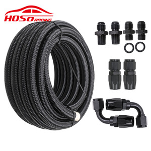 Kit de Mangueras de Refrigerante Hoso Racing AN6 Negras, Tubería de Enfriador de Aceite 4L60E con Accesorios para Mejora y Reequipamiento - Product Image 1