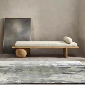 Minimalist Wooden Lounge <b>Bench</b> With Cushion Multi Function <b>Entryway</b> Bedroom Tea <b>Bench</b> Italian Style Design - Product Image 3