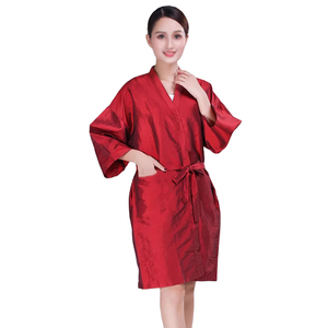 Robe de travail professionnelle pour salon de coiffure et spa, vêtements de travail pour femmes, robe de beauté à manches en polyester, kimono personnalisé pour la coiffure, robes de coiffure - Product Image 4