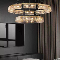 Lustres modernes de luxe léger pour salons, escaliers, salles à manger, hôtels. Lampes en cristal et en cuivre, fabrication sur mesure directe d'usine.