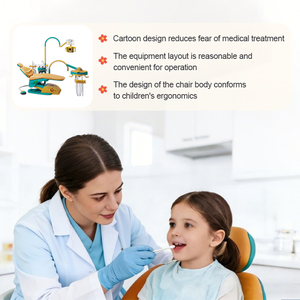 Sillón Dental Infantil y Accesorios Completos Portátiles con Escupidera de Cerámica y Cuero Sintético - Product Image 3