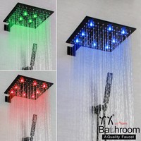 Ensemble de douche mural en laiton avec affichage LED, mitigeur de douche à main et robinet de salle de bain
