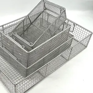 5x5 High Temperature Corrosion Resistance Foldable Chef Vegetable Stainless Steel Inconel 600 Woven Wire Mesh Basket